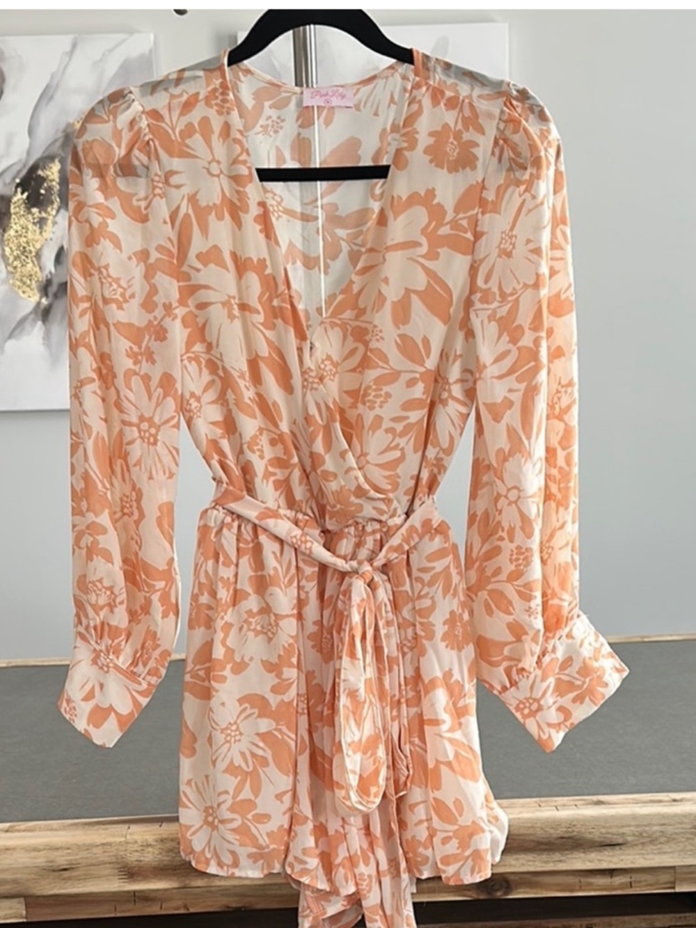 Pink Lily Floral Wrap Jumpsuit